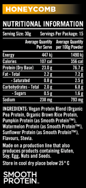 Rapid Vegan Plant Protein 450g Honeycomb ingredients